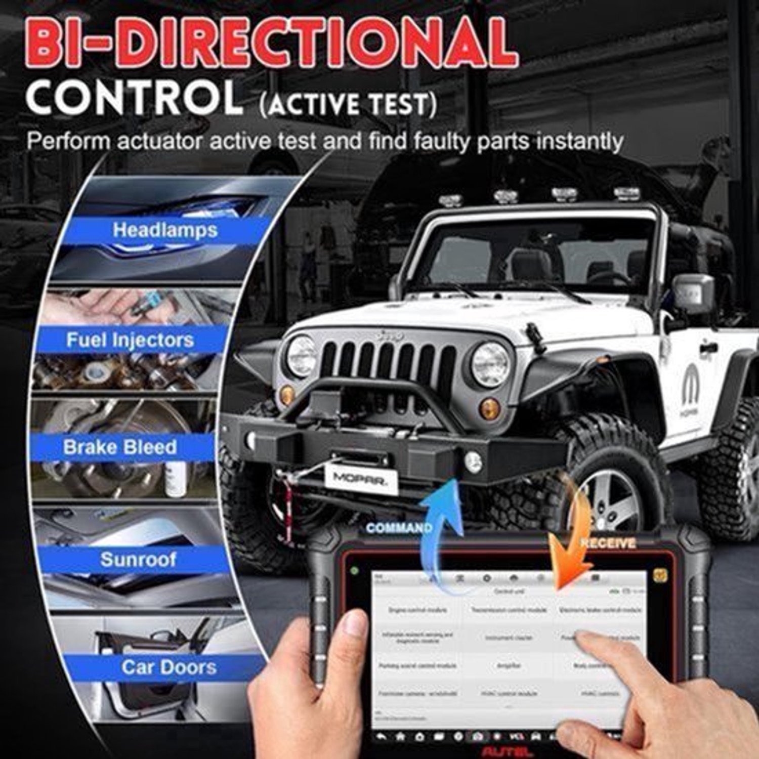 Auto Uitleesapparaat Enige Uitvoering - 8 Inch Scherm - 3000+ Tests - Bidirectioneel - TPMS Scanner
