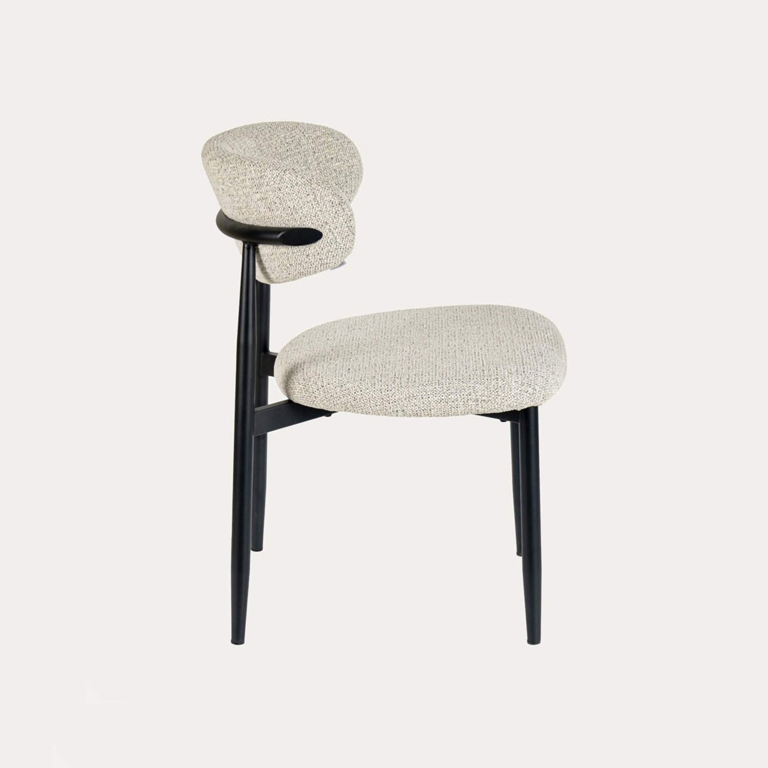 Homla Chair - AVERON - beige with black legs - 52x55.5x77 cm - 792250
