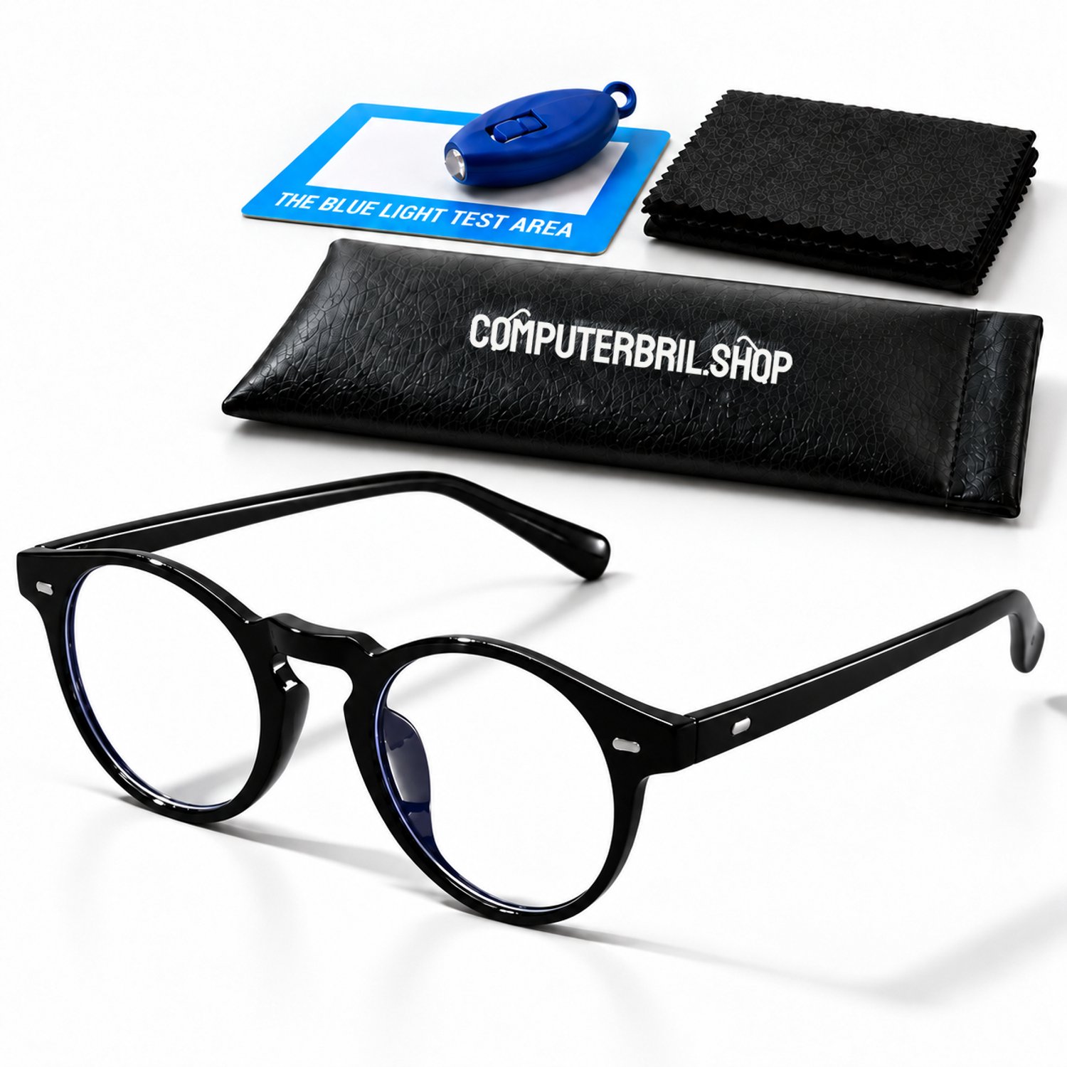 Vintage Stijl Computerbril Zonder sterkte - Zwart montuur - Blauw Licht Filter Bril - Blue Light Glasses - Beeldschermbril - Anti blauw licht - Gaming Bril - Vermoeide ogen - Hoofdpijn - Bril Computer/TV Scherm - Computer Bril