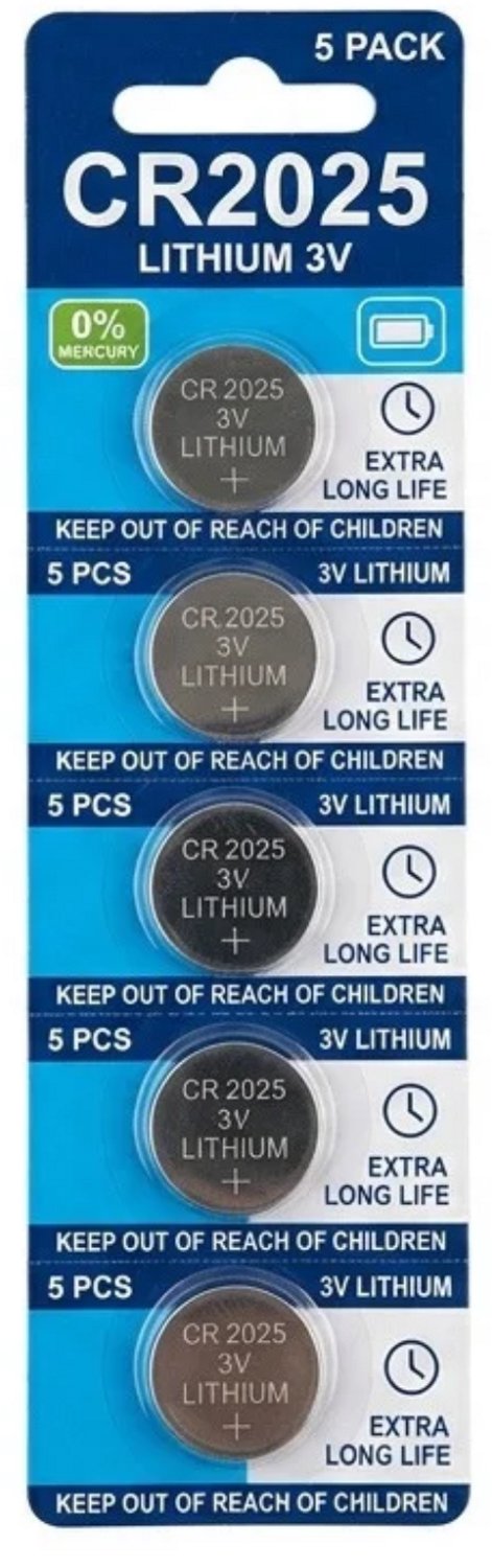 CR2025 Lithium Knoopcelbatterij - 5 Stuks