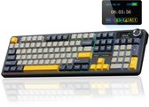 EPOMAKER x AULA F108 Pro - Zwart - Mechanisch Gaming Toetsenbord – LCD Display – RGB – Tri-Mode Draadloos – Hot-Swappable – Full Size - Reaper Switch