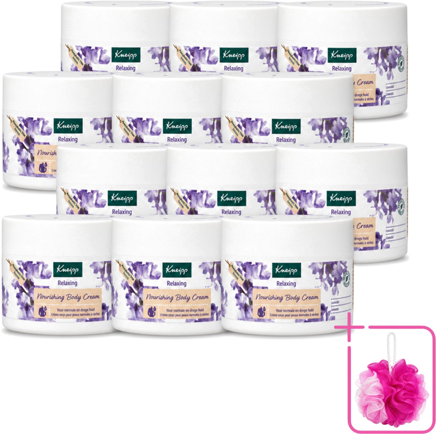 12 x Kneipp - Body crème - Relaxing - Lavendel - Rustgevende geur - 200 ml - Bulkverpakking - Kneipp Bodycrème Relaxing Lavendel - Douchemop - Ontspanning