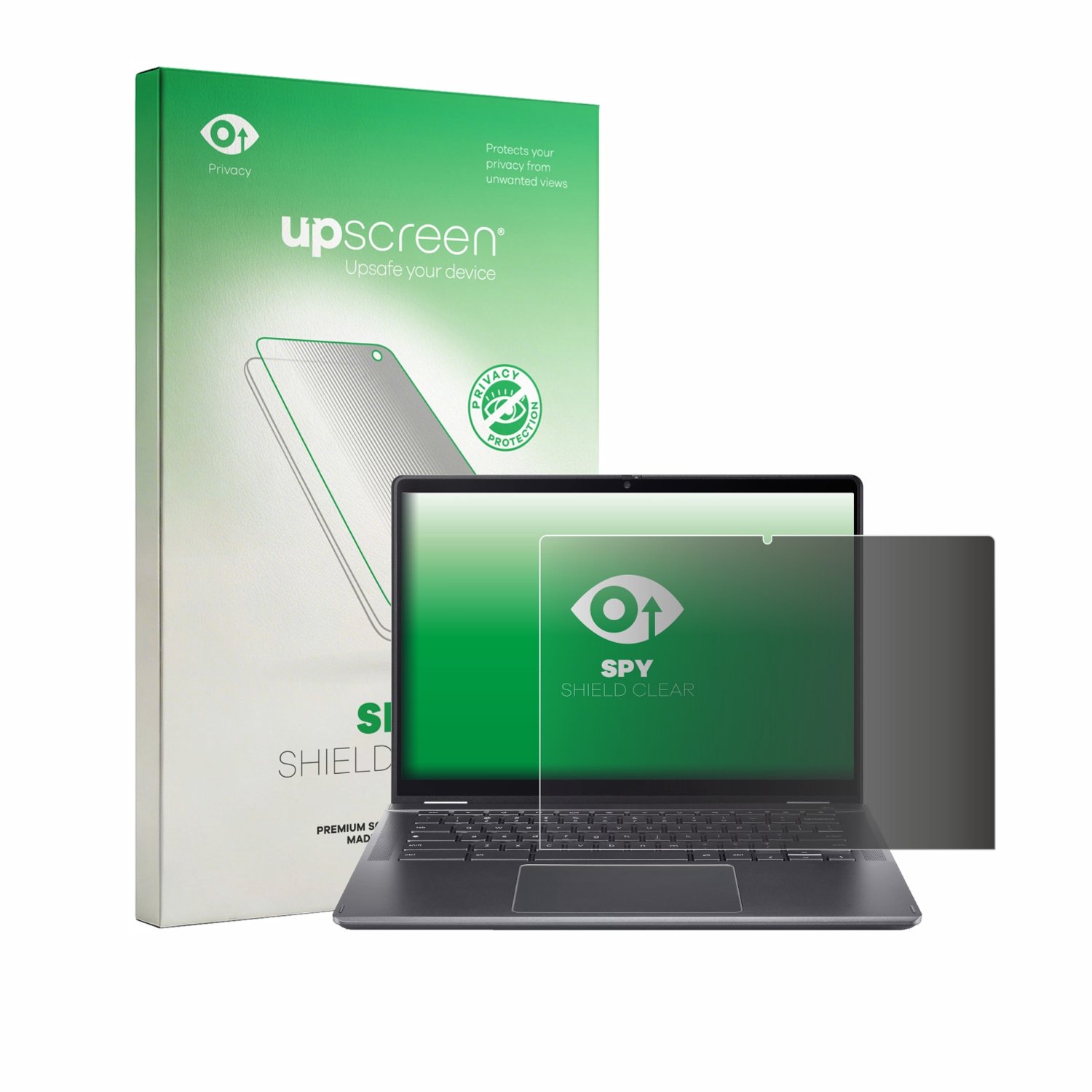 upscreen - privacy screenprotector voor Acer Chromebook Plus Spin 514 - Folie Beschermfolie Blauwlichtfilter