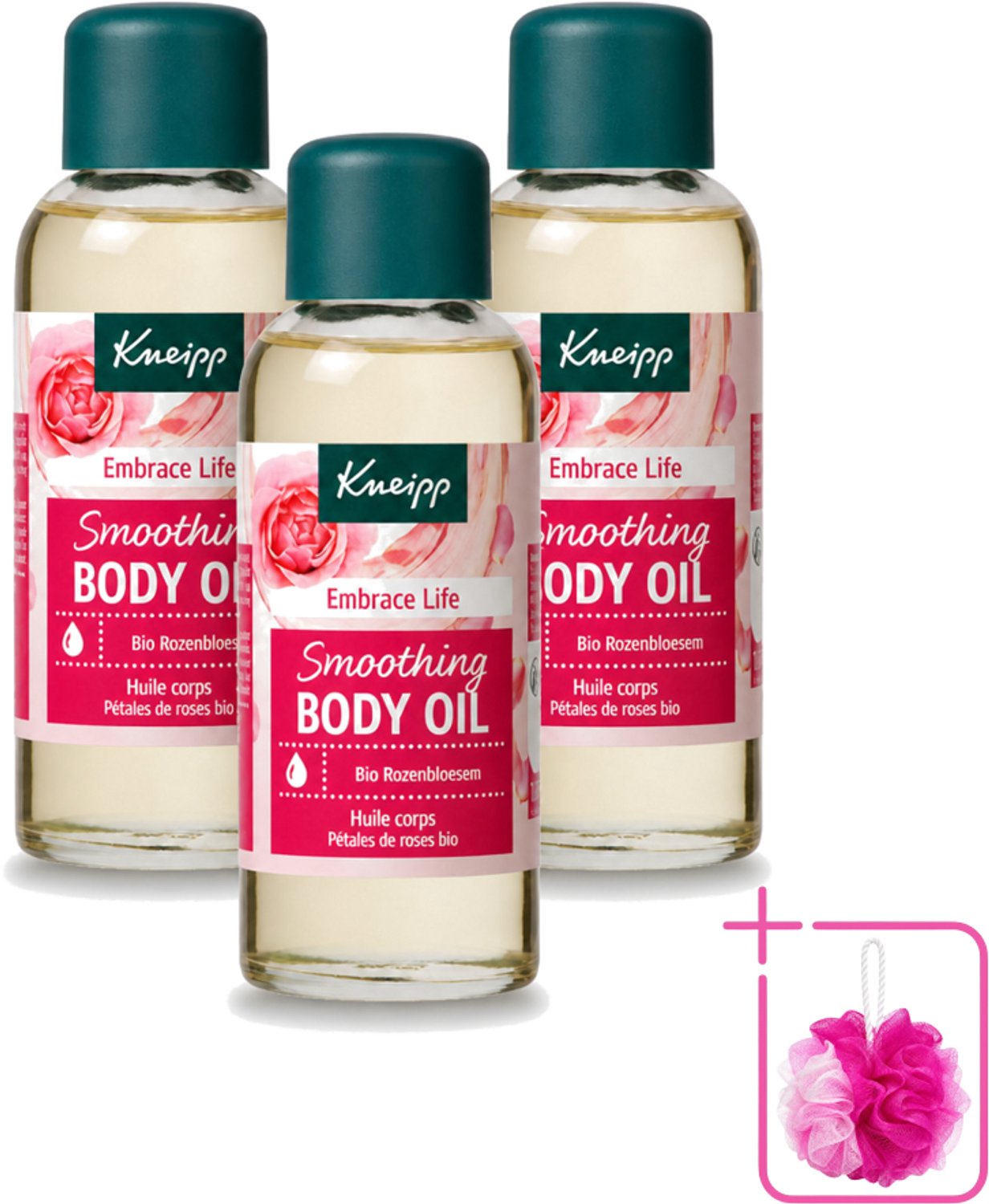 3 x Kneipp - Huidolie - Embrace Life - Anti‑Aging verzorging - 100 ml - Bulkverpakking - Huidverzorging - Douchemop - Anti-aging