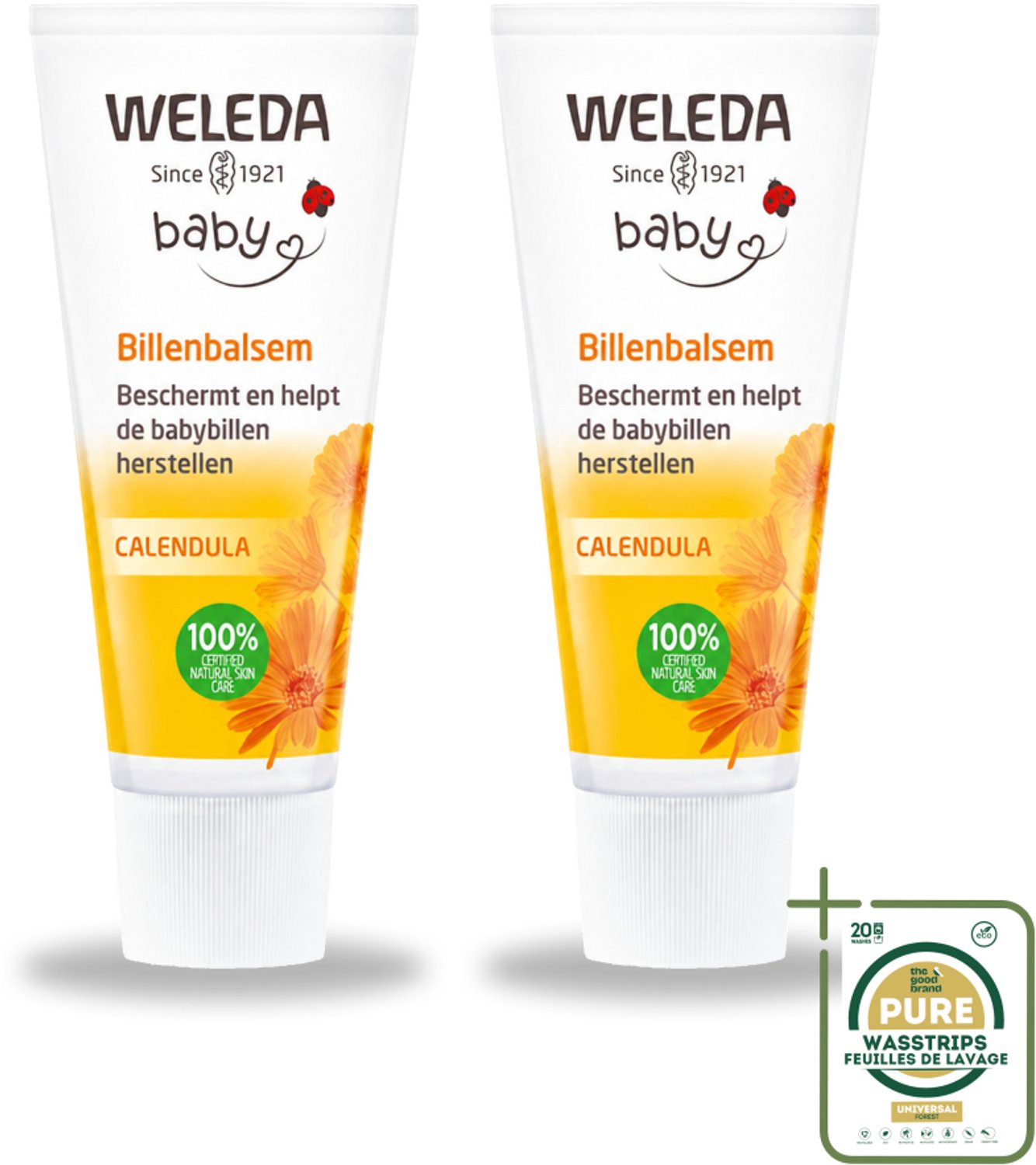 2 x WELEDA - Billenbalsem - Baby Calendula - 30 ml - Wasstrips - Babybillen - Luieruitslag - Babyhuidverzorging - Roodheid - Gevoelige Huid