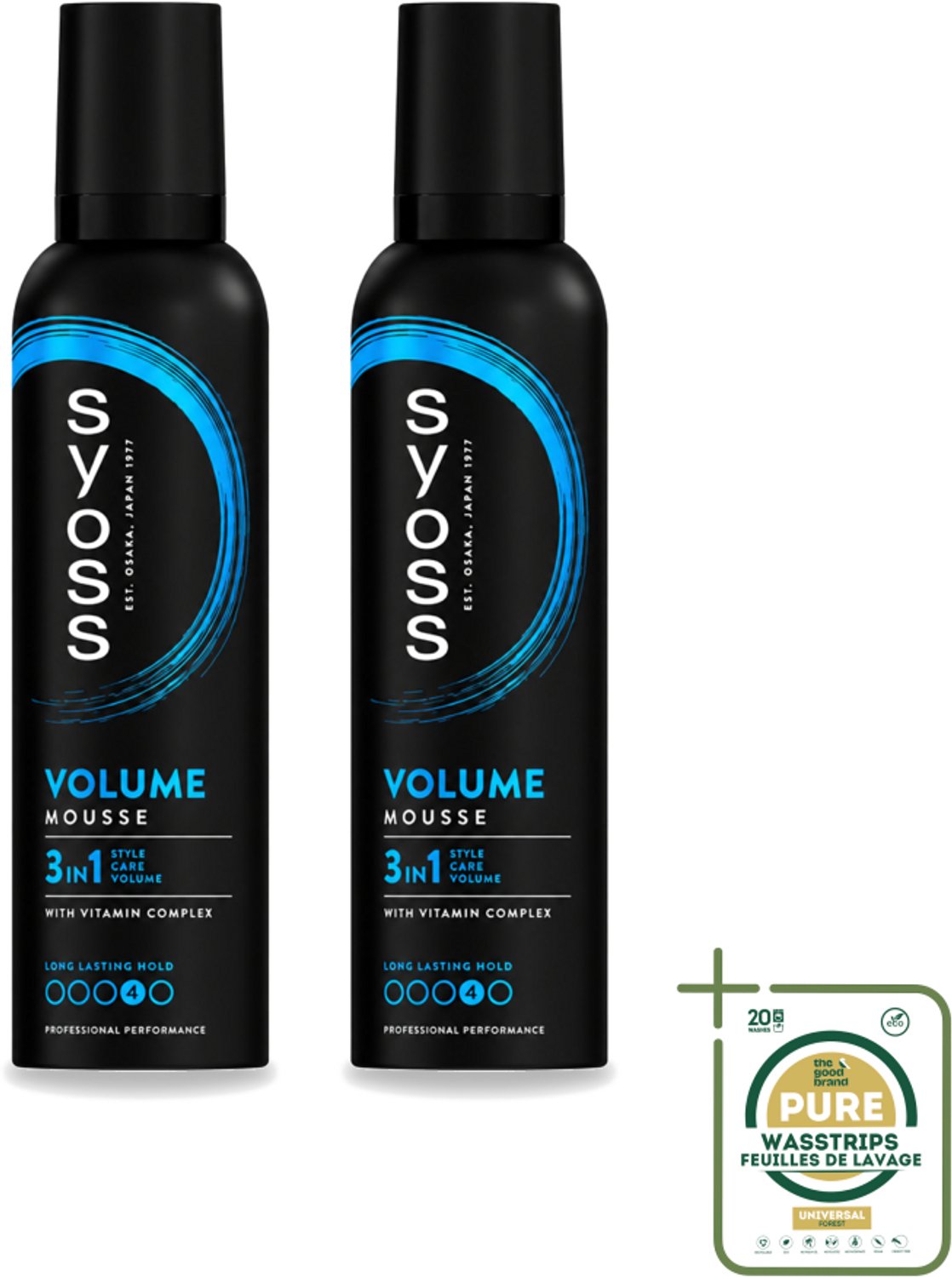 2 x Syoss - Volume - Haarmousse - Langdurige Volume - 250 ml - Wasstrips - Haarmousse Volume - Haarmousse Salonkwaliteit - Haarmousse Voor Fijn Haar - Haarmousse Voor Lift - Haarmousse Voor Body