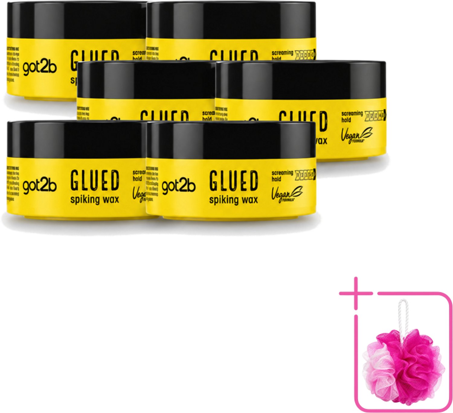 6 x Got2B - Spiking Wax - Glued - 75 ml - Bulkverpakking - Haarkleur - Douchemop - Haartypen