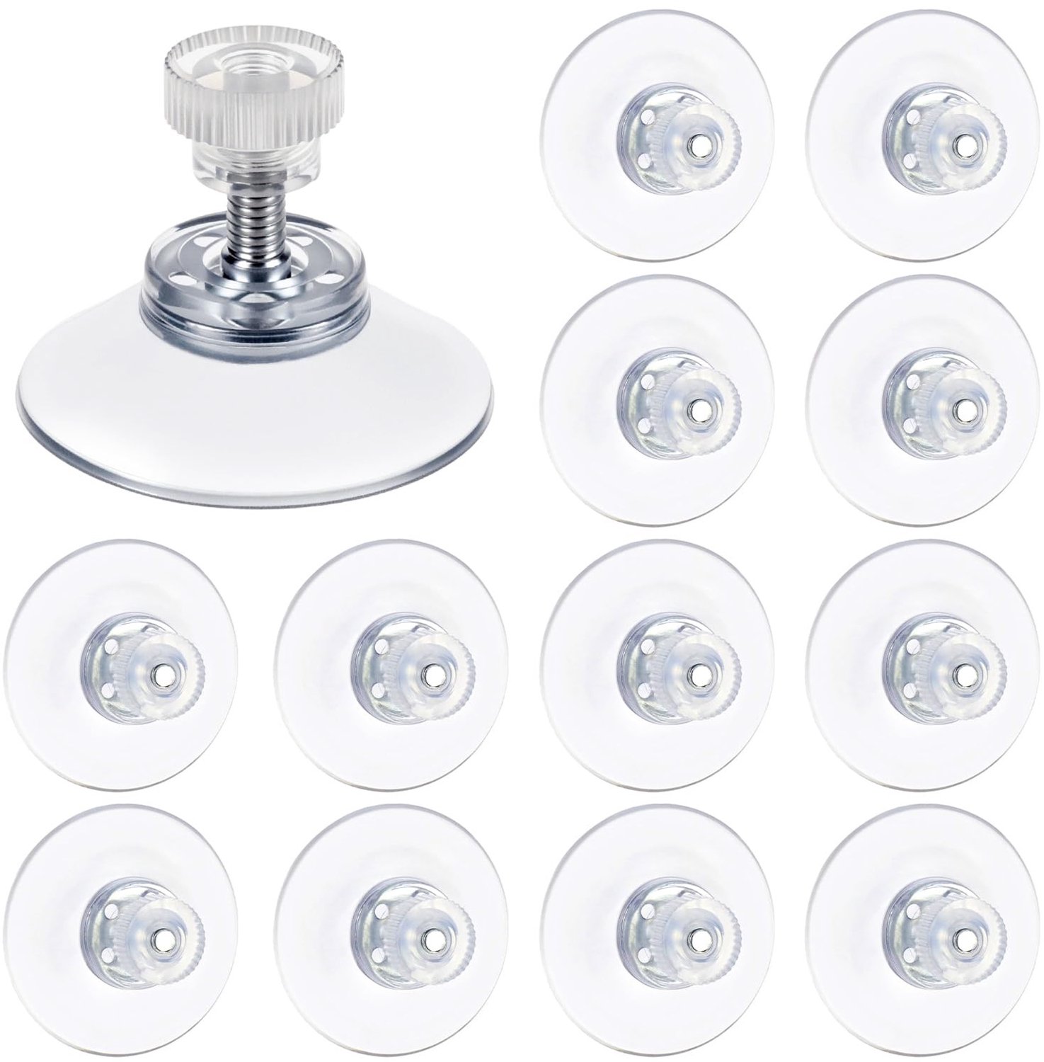 Transparante Zuignappen met Draad Ø30mm, Set van 12 Stuks