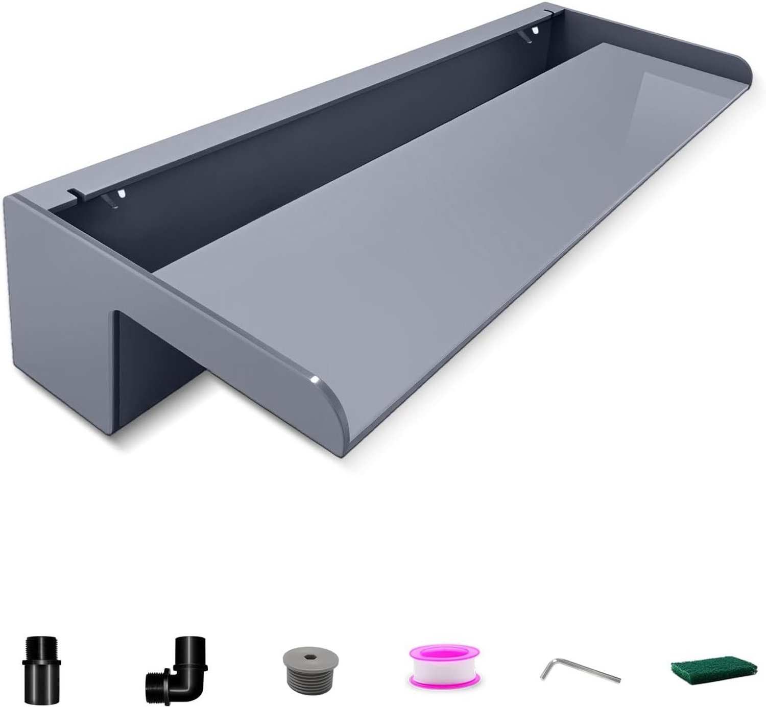Acryl Waterval Overloop van 60 cm, Bubbelset voor Tuinen, Terrassen en Zwembaden, Decoratieve Waterpartij zonder Dekplaat
