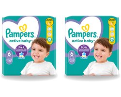 2 x Pampers – Luiers – Active Baby Maat 6 – 32 Luiers - Voordeelverpakking - 2 stuks