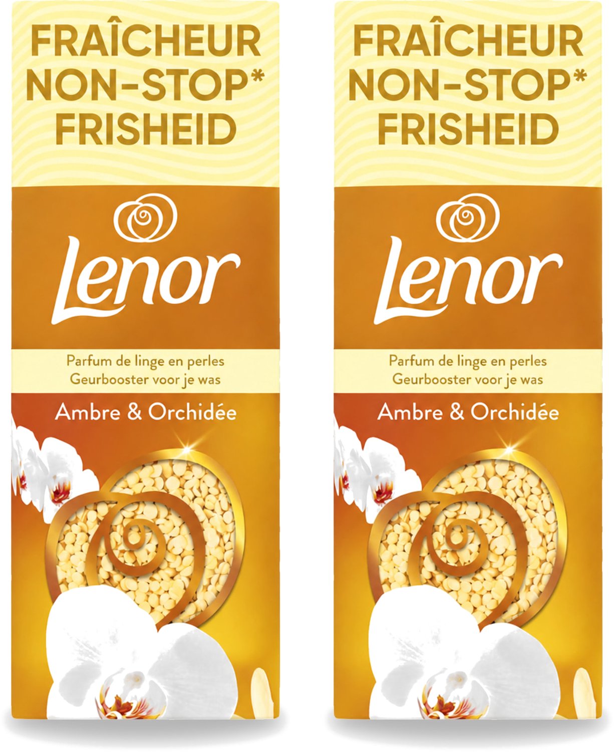 2 x Lenor – Geurbooster – Amber & Orchidee – 12 Wasbeurten – 155 g - Voordeelverpakking - 2 stuks
