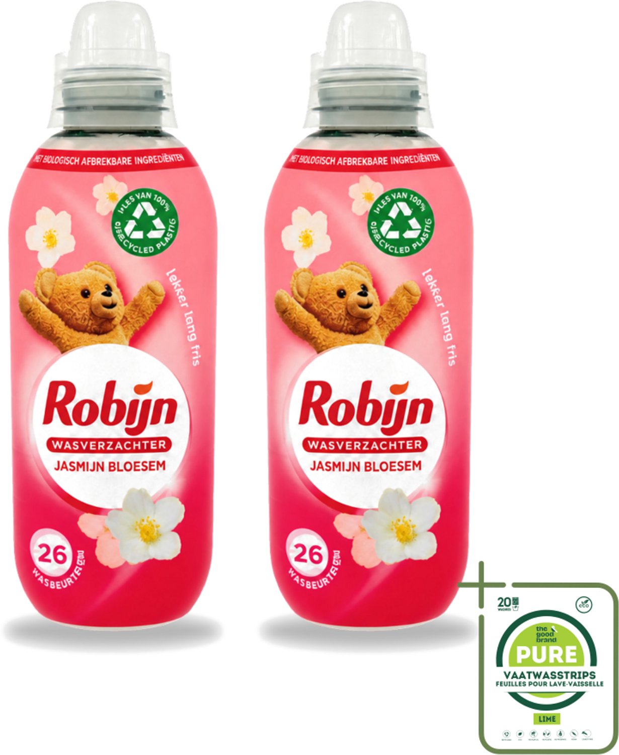 2 x Robijn – Wasverzachter – Jasmijn Bloesem – 650 ml - Grootverpakking - Vaatwasstrips - Wasverzachter Jasmijn Bloesem - Wasverzachter Jasmijn - Wasverzachter Voor Kleding - Wasverzachter Met Geur - Wasverzachter Voor Wasmachine