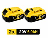 18V Accu Geschikt voor DeWalt XR – 2 Stuks - 6.0Ah 6000mAh Li-Ion Batterij – Compatibel met DCB180 DCB181 DCB182 DCB183 DCB184 DCB185