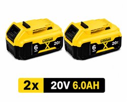 18V Accu Geschikt voor DeWalt XR – 2 Stuks - 6.0Ah 6000mAh Li-Ion Batterij – Compatibel met DCB180 DCB181 DCB182 DCB183 DCB184 DCB185
