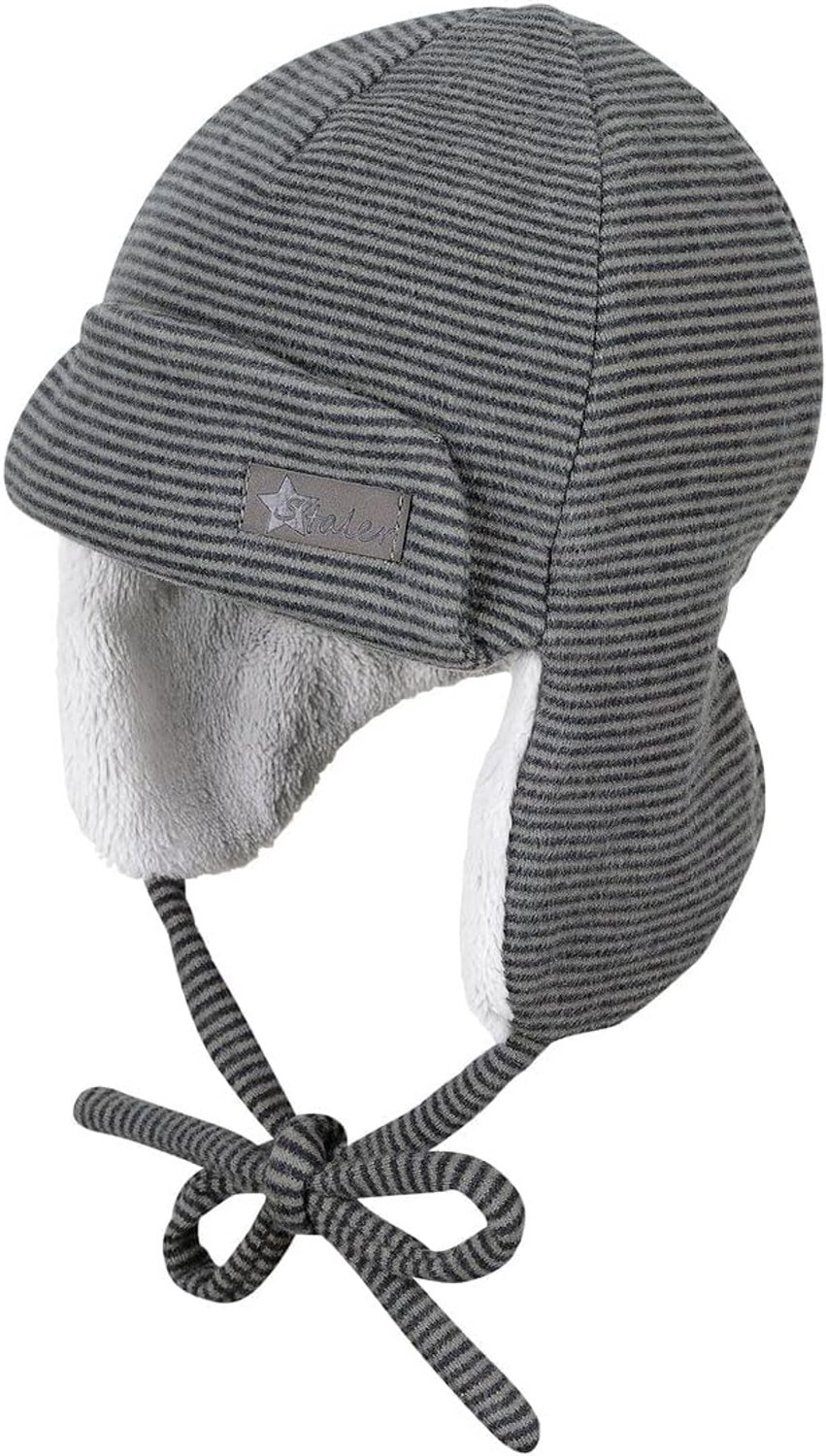 Sterntaler Baby Jongens Aviator Muts Gestreept met Teddy Voering