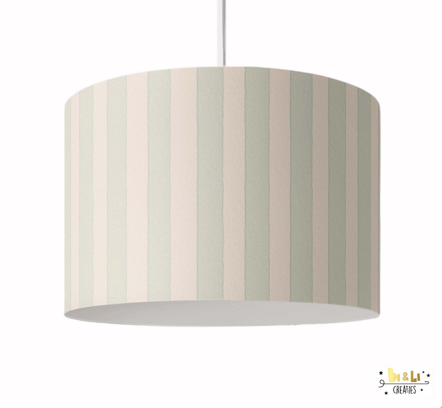 Hanglamp lichtgroene strepen-verlichting-kinderkamer-incl pendel-strepen-E27