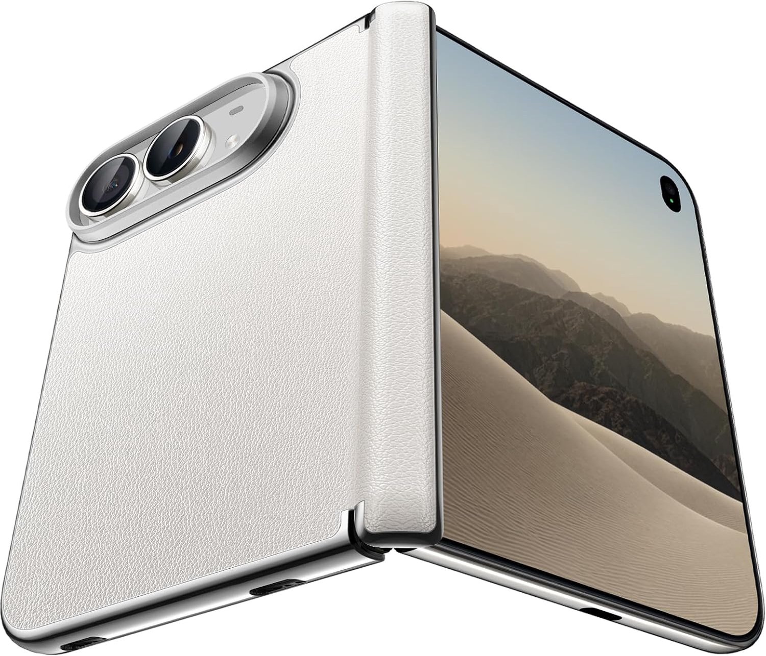 Zandarix Hoesje Geschikt voor Apple iPhone Duo - Geschikt voor Mag - Premium PU Leder - Slank - Back Cover Hoesje - Wit