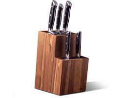 Villux Messenblok Zonder Messen - Messenhouder - Messenblok - Keukengerei Houder - Keuken Organizer - Acaciahout - 24cm x 18cm