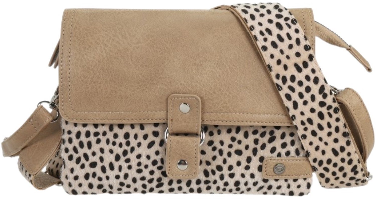 Schoudertas Dot bremmen natural crossbody tas