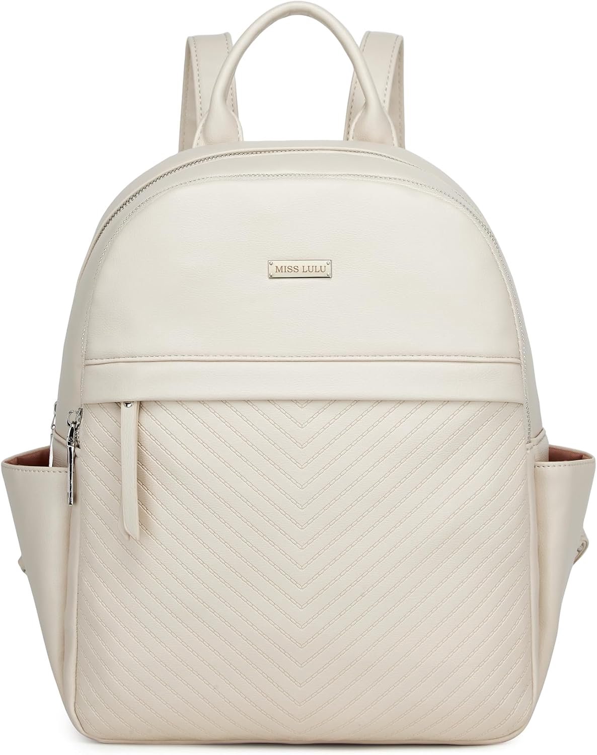 Dames Mini Rugzak PU Leer Waterafstotend Casual Dagrugzak Beige