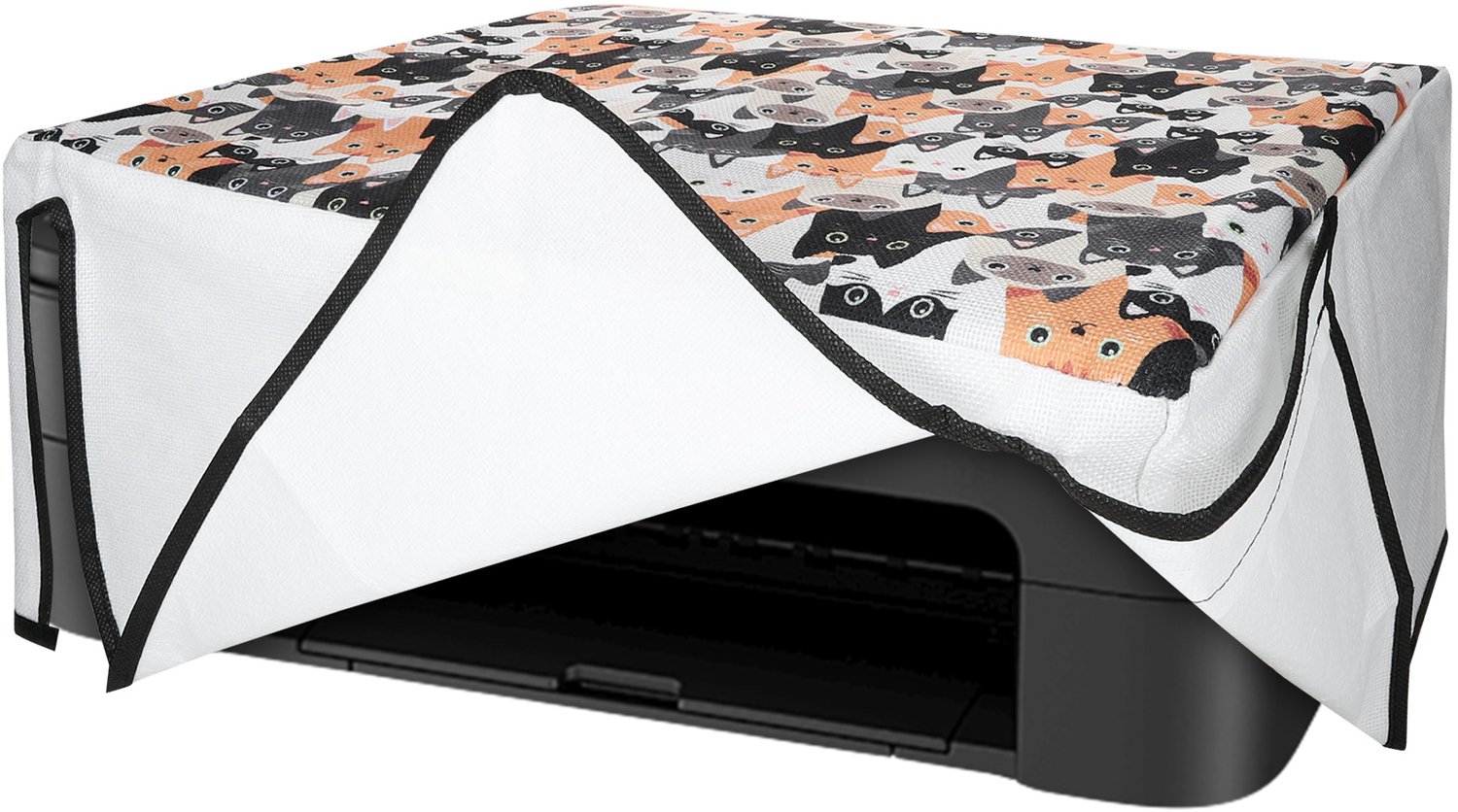 kwmobile linnen hoes geschikt voor Canon Pixma TS3151 / 3150 cover - Printer beschermhoes - Katten design