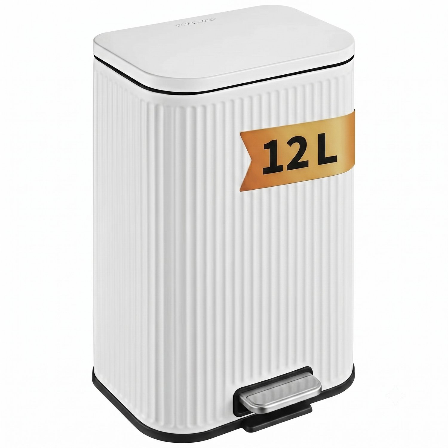 Floordirekt Pedaalemmer Miles met Soft-Close en Uitneembare Binnenemmer - Wit - 12 L