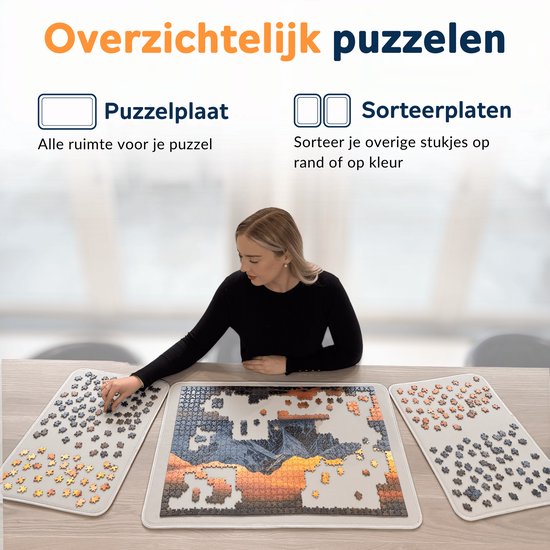 PuzzlePro Puzzelkoffer (Lichtgewicht) - 1000 stukjes - 73x53cm - Puzzelmap - Portapuzzle - Puzzeltafel - Puzzelbord - Puzzelmat - Puzzelplaat - Puzzelplank — cadeau in Spellen & Speelgoed - foto 5