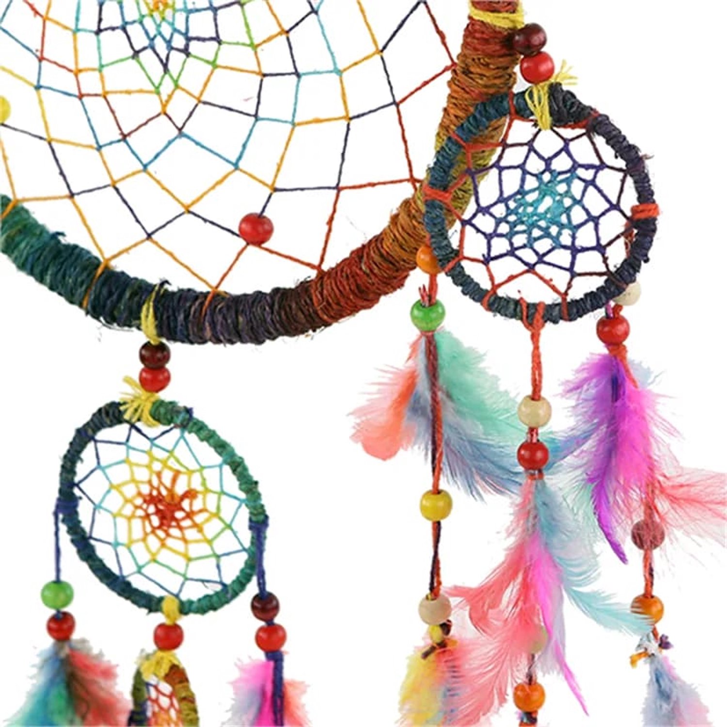 Dromenvanger - Hennep - Regenboog - maat L - 20 x 50 cm - Spiritueel - Rituelen - Aards