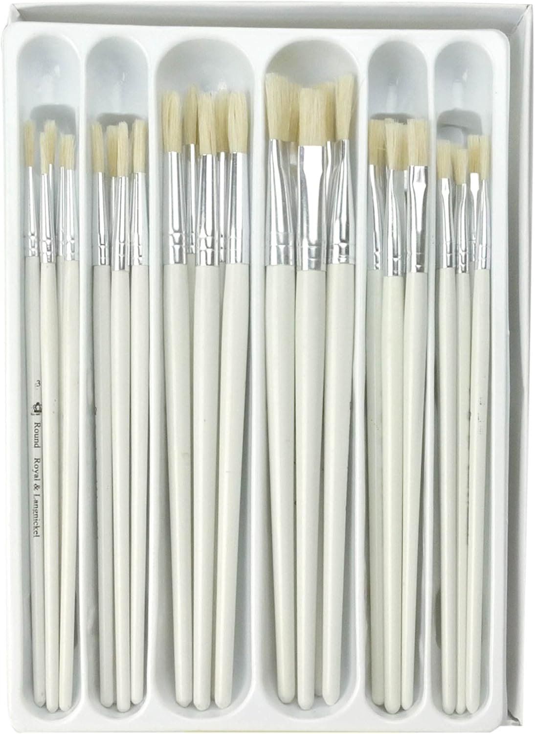 30-delige Kinder Penseelset - Rond & Plat, Taklon Borstels