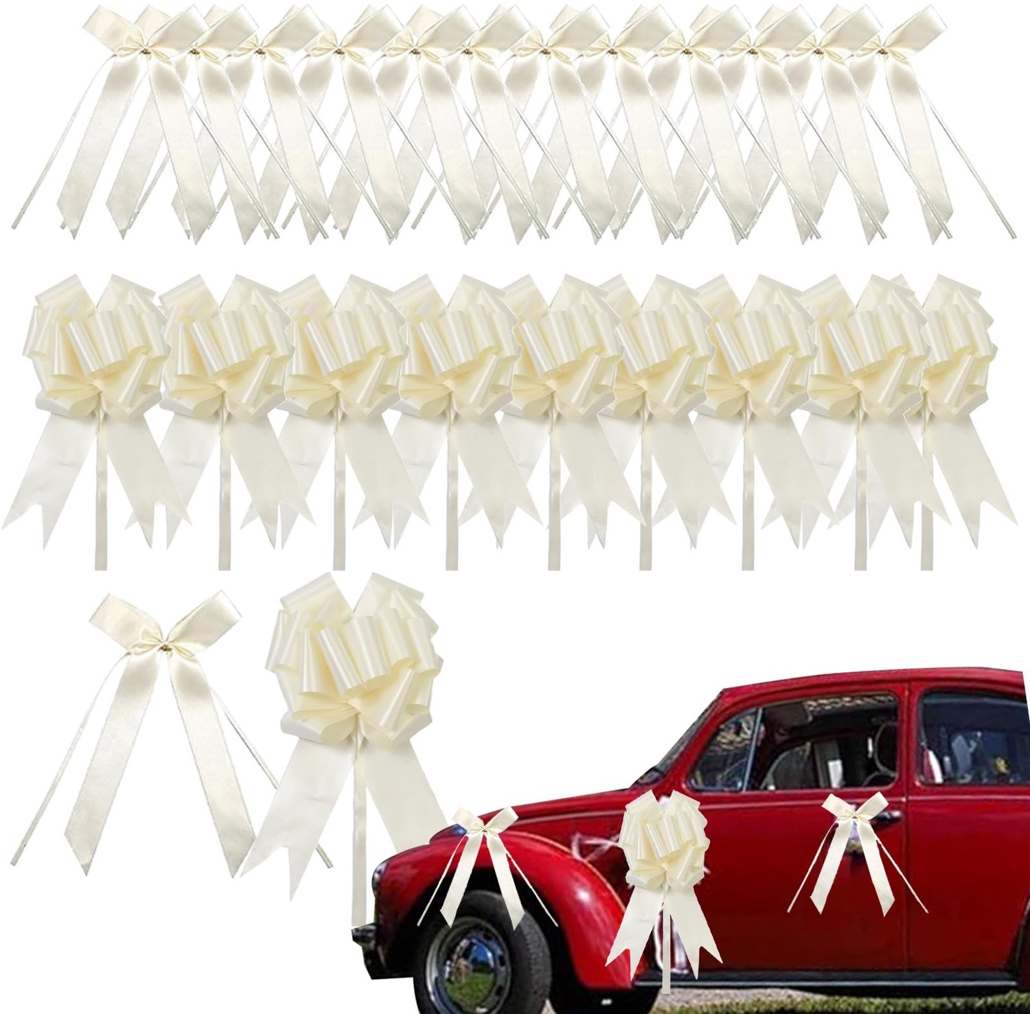 Set van 80 Witte Decoratieve Strikken voor Cadeaus en Bruiloften
