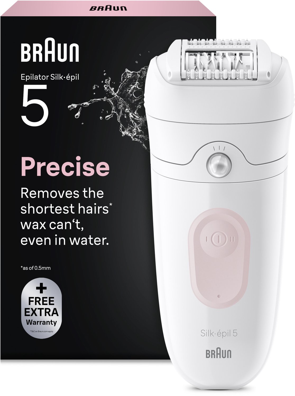 Braun Silk·épil 5 - 5-000 - Wet & Dry Epilator - Gemakkelijke Haarverwijdering - Langdurig Gladde Huid - Flamingo Roze