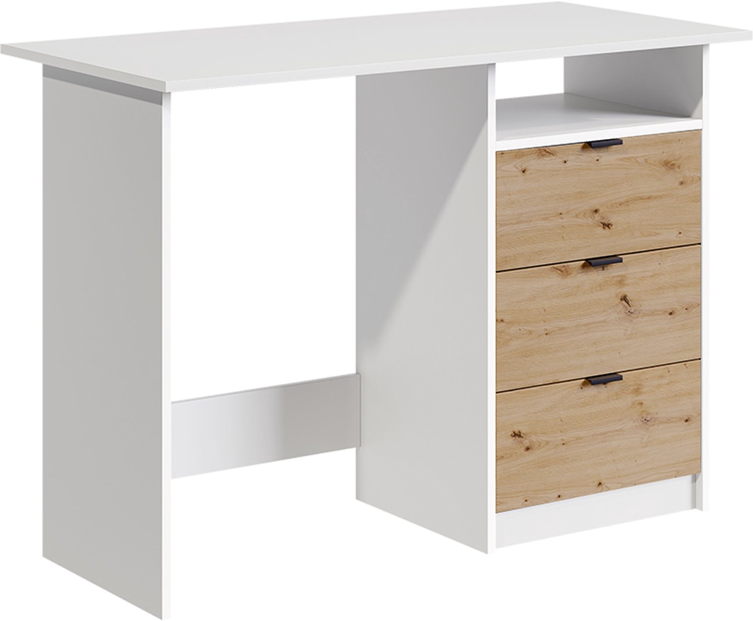 Vicco Meiko Bureau – 105 x 50 cm met laden Wit/Kunstnijverheid Wit/Artisanaal eiken