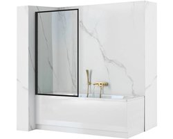 Rea - Bad Scherm Lagos Fix 70 Zwart Bad - 1,8 x 70 x 140 cm