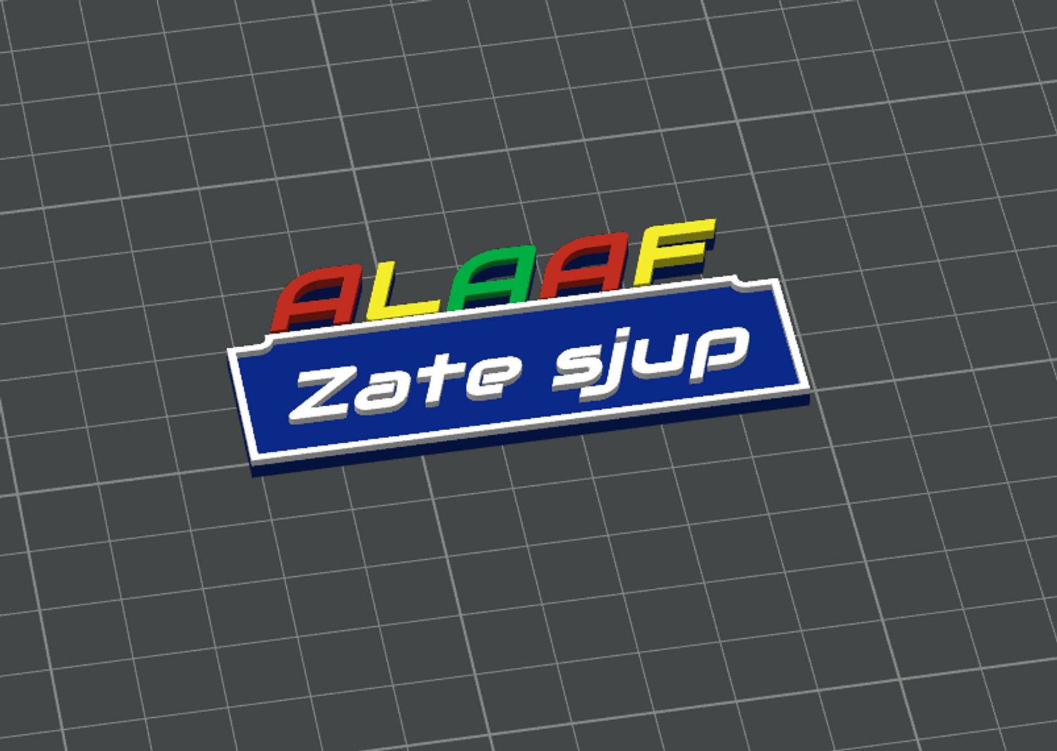Naamspeldje ALAAF ZATE SJUP - 70X30X3MM