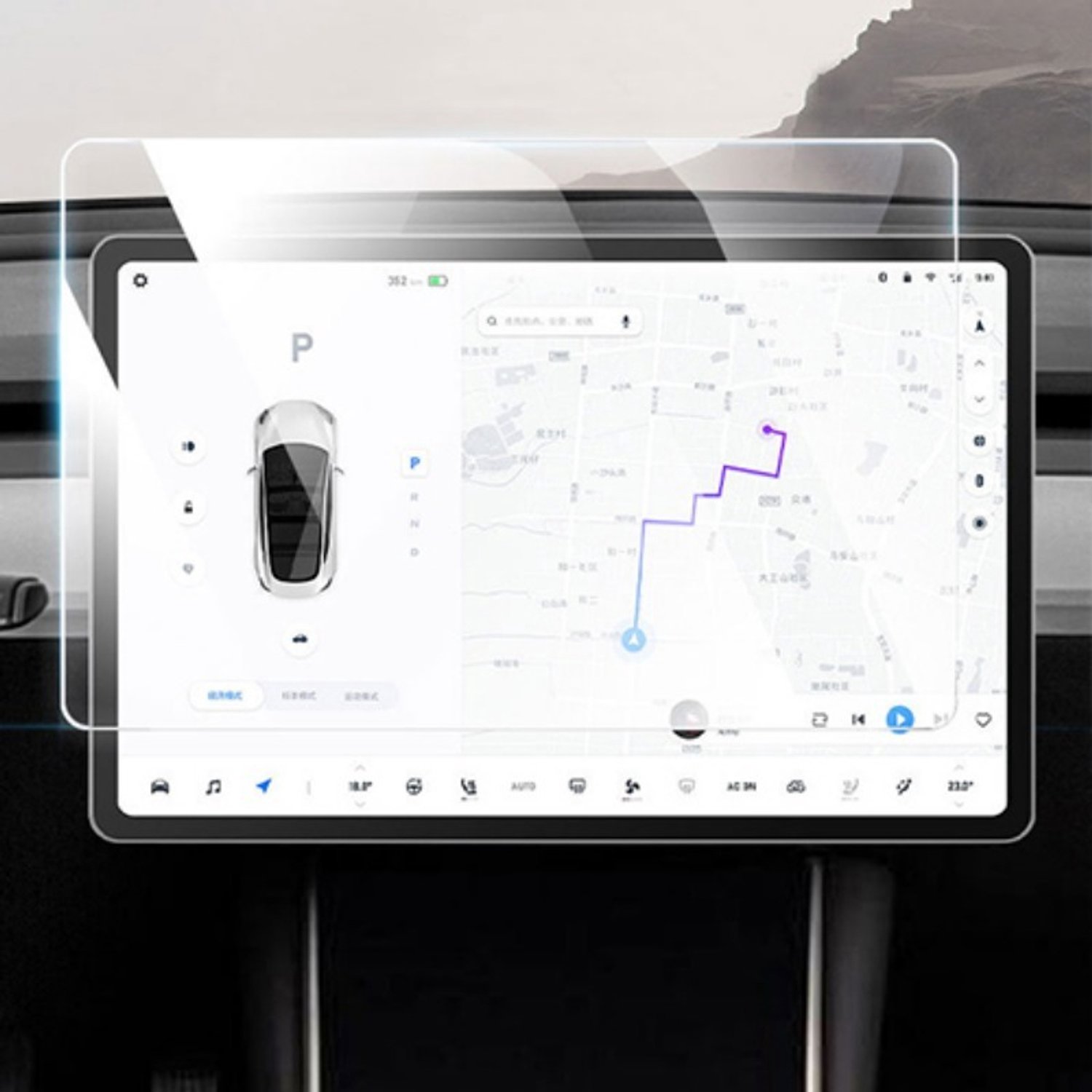 Wieport screenprotector voor voorkant met applicator - Geschikt voor Model 3 Highland (2024+)
