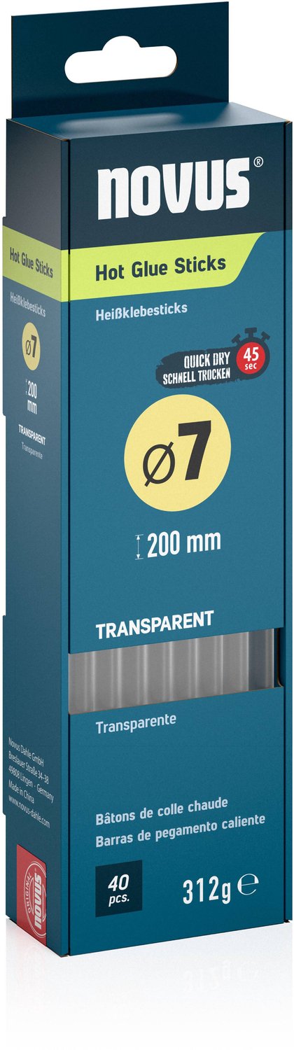Novus Lijmpatronen 7 mm transparant - 40st