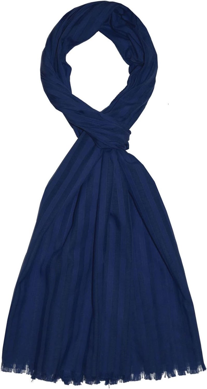 Lorenzo Cana Heren Sjaal Katoen Zijde Jacquard Blauw 55x180cm