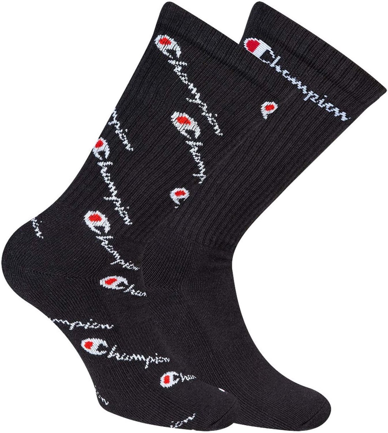 Champion Unisex Sokken 2 Paar Crew Sokken Logo Zwart