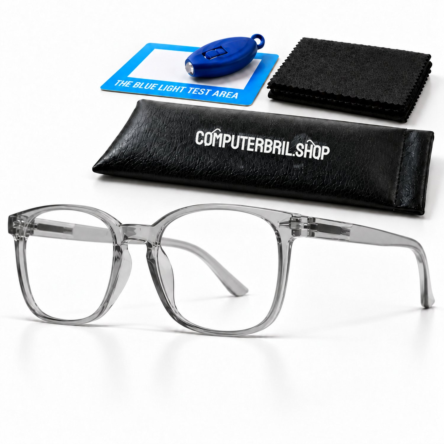 Blauw Licht Bril Zonder Sterkte 0.00 - Computerbril - Beeldschermbril - Blue Light Glasses - PC Bril - Grijs Transparant