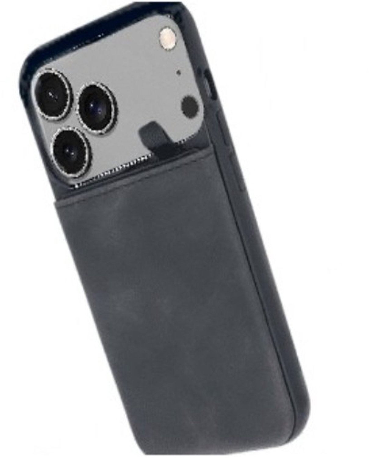 Cityhoesje-Backcover-Suédine Card Holder-iPhone 17 Pro-18 Pro-Zwart