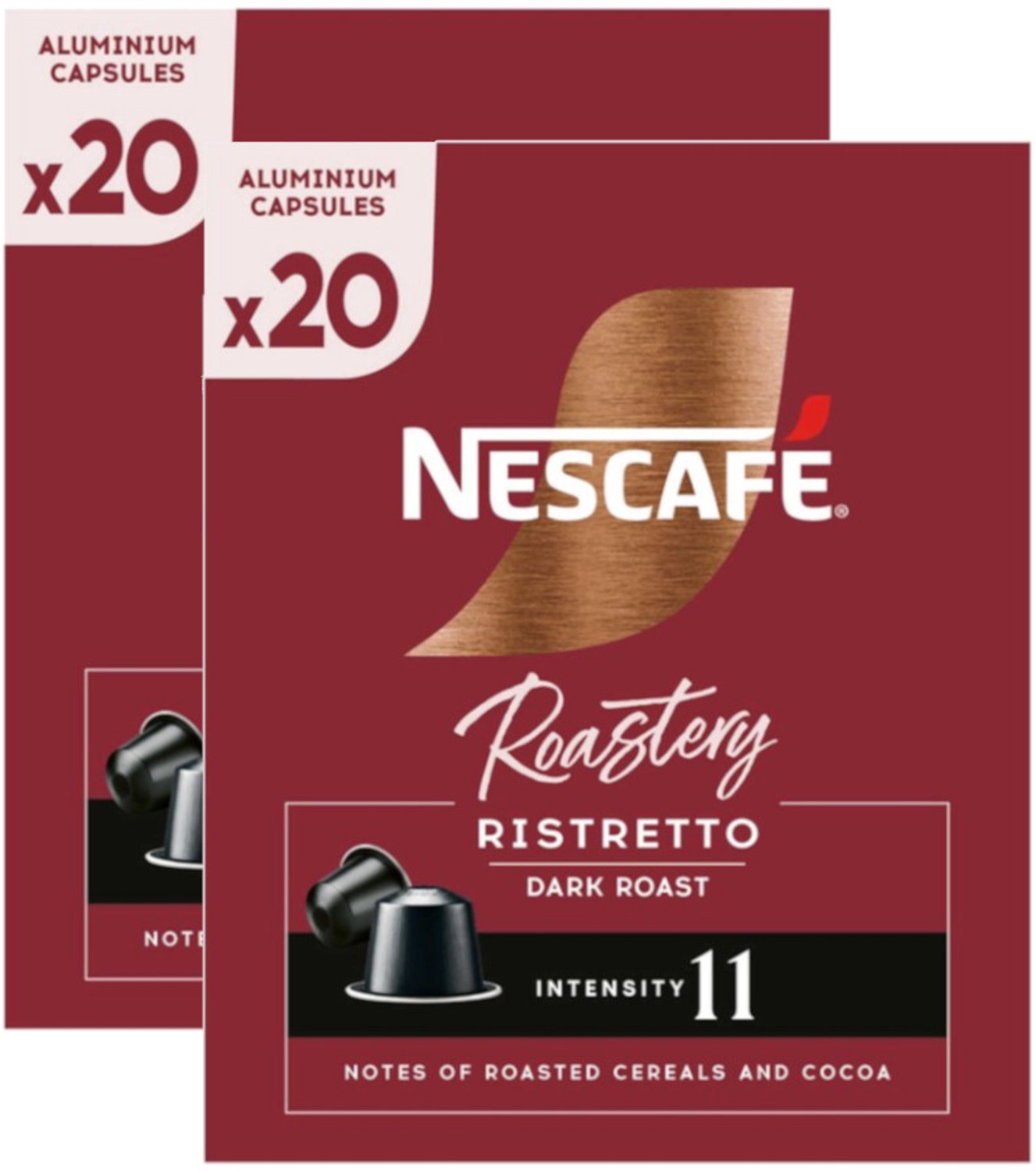 Nescafe Roastery Ristretto Dark Roast - Multipack - 40 (2x20) Koffiecups Compatibel Met Nespresso Coffee Machine