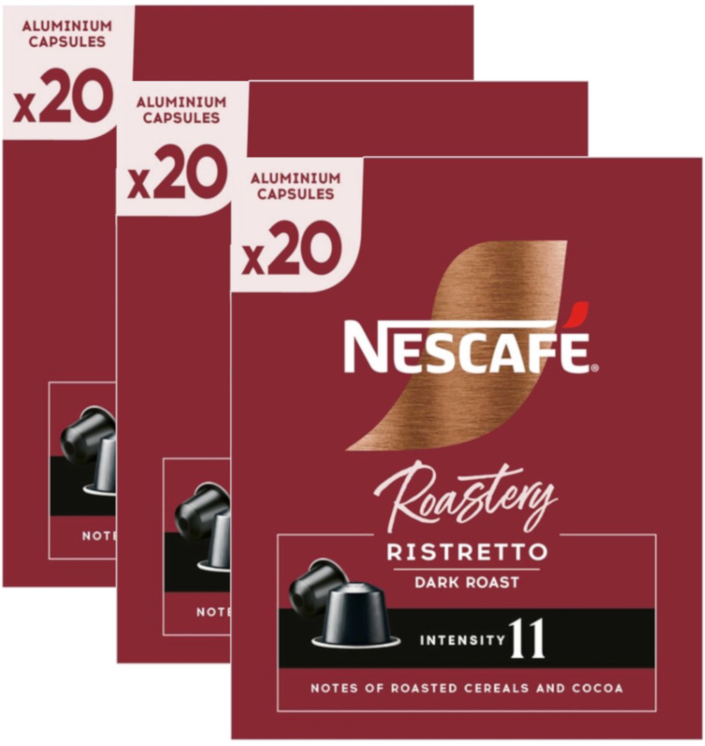 Nescafe Roastery Ristretto Dark Roast - Multipack - 60 (3x20) Koffiecups Compatibel Met Nespresso Coffee Machine