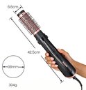 Brosse soufflante avec dimensions : 42,5cm de long, 38mm de diamètre, poids 304g.
