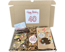 40 Verjaardag koffie brievenbus cadeau - chocolade - fudge - mokkaboontjes