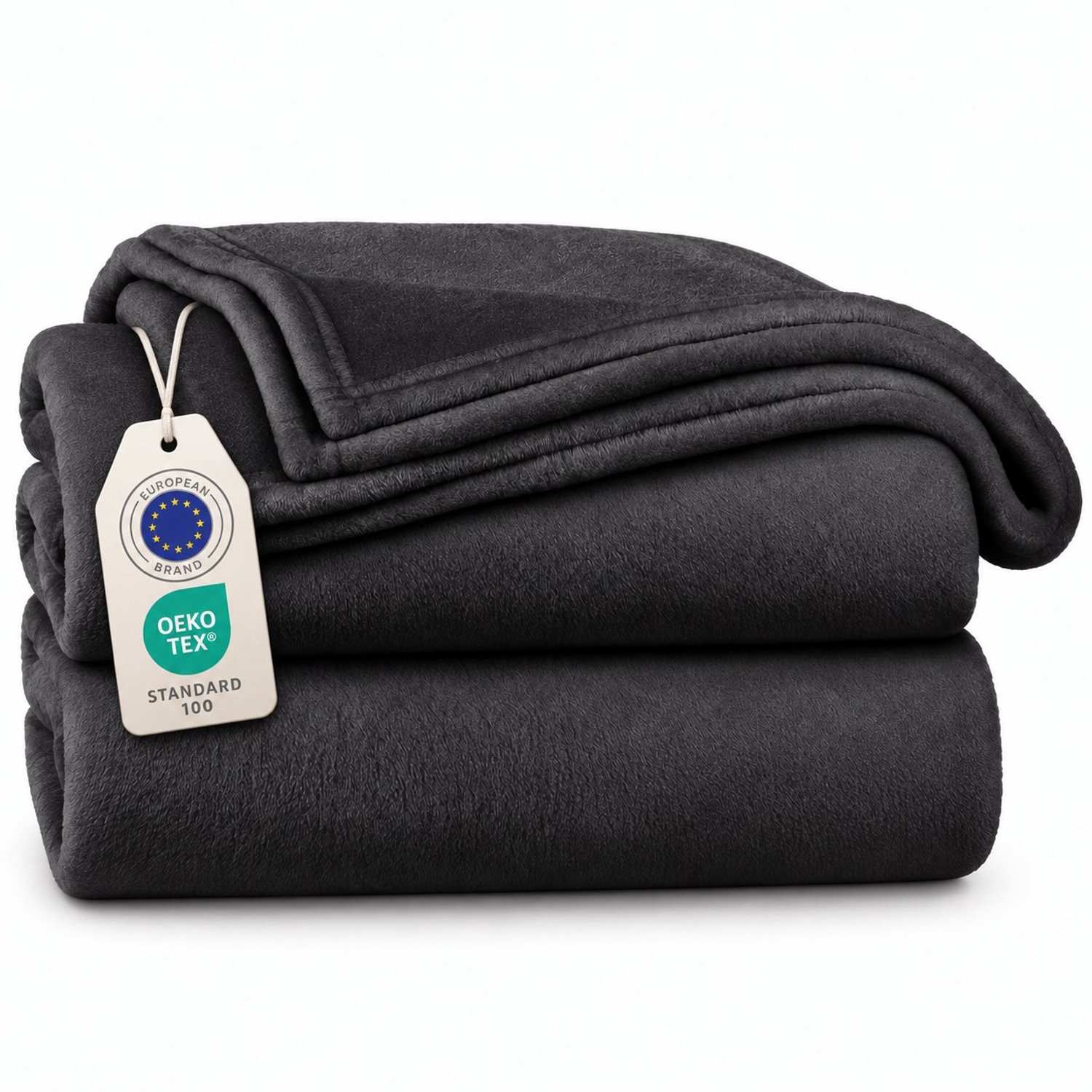 Tbeloo Fleece Deken Donkergrijs 130 x 150 cm - Zachte Microvezel Plaid voor Bank, Bed of Picknick