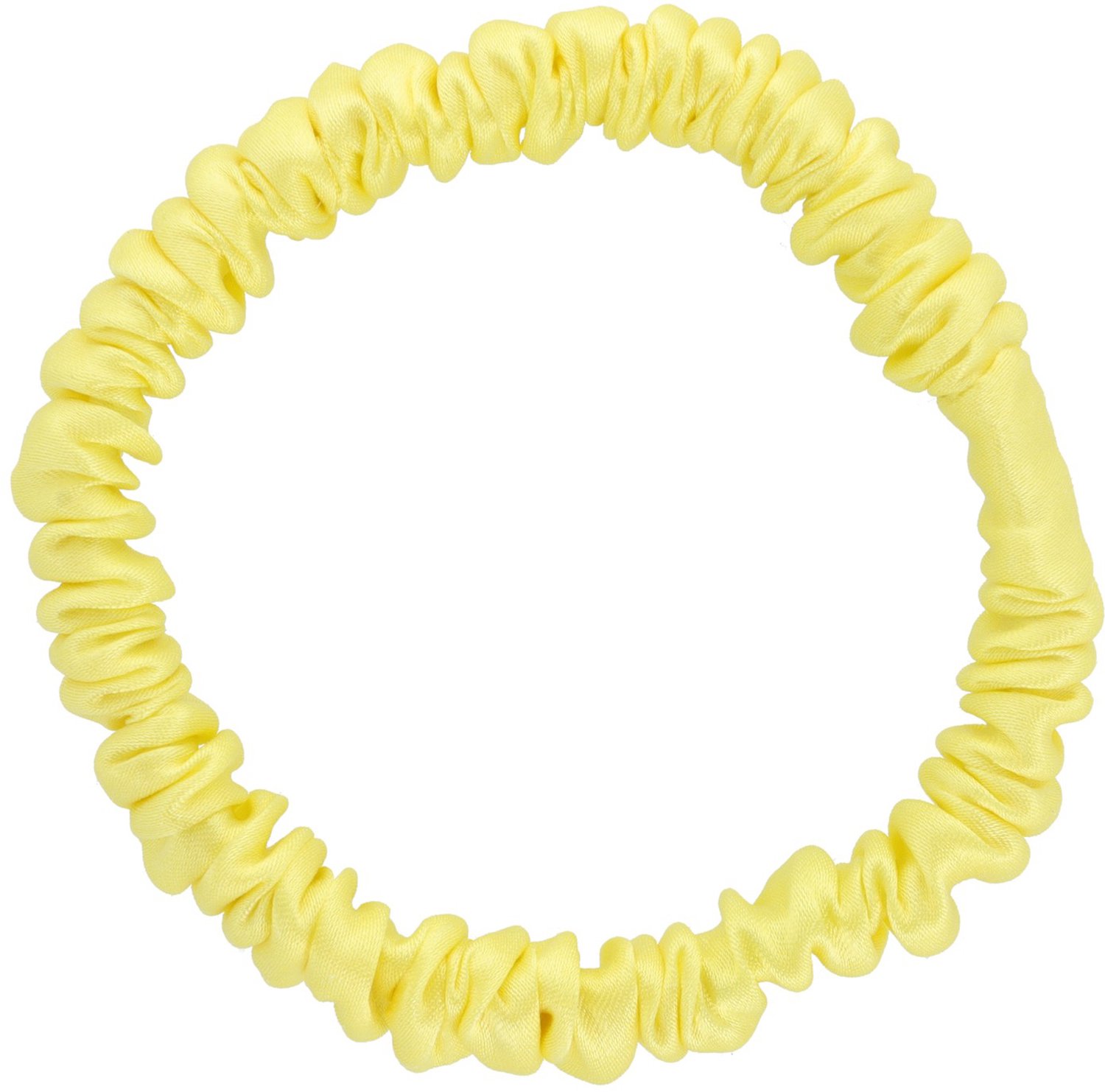 Lajetti - 100% Zijden Haarelastiek Botergeel - Silk Skinny Zijde Scrunchie Moerbei