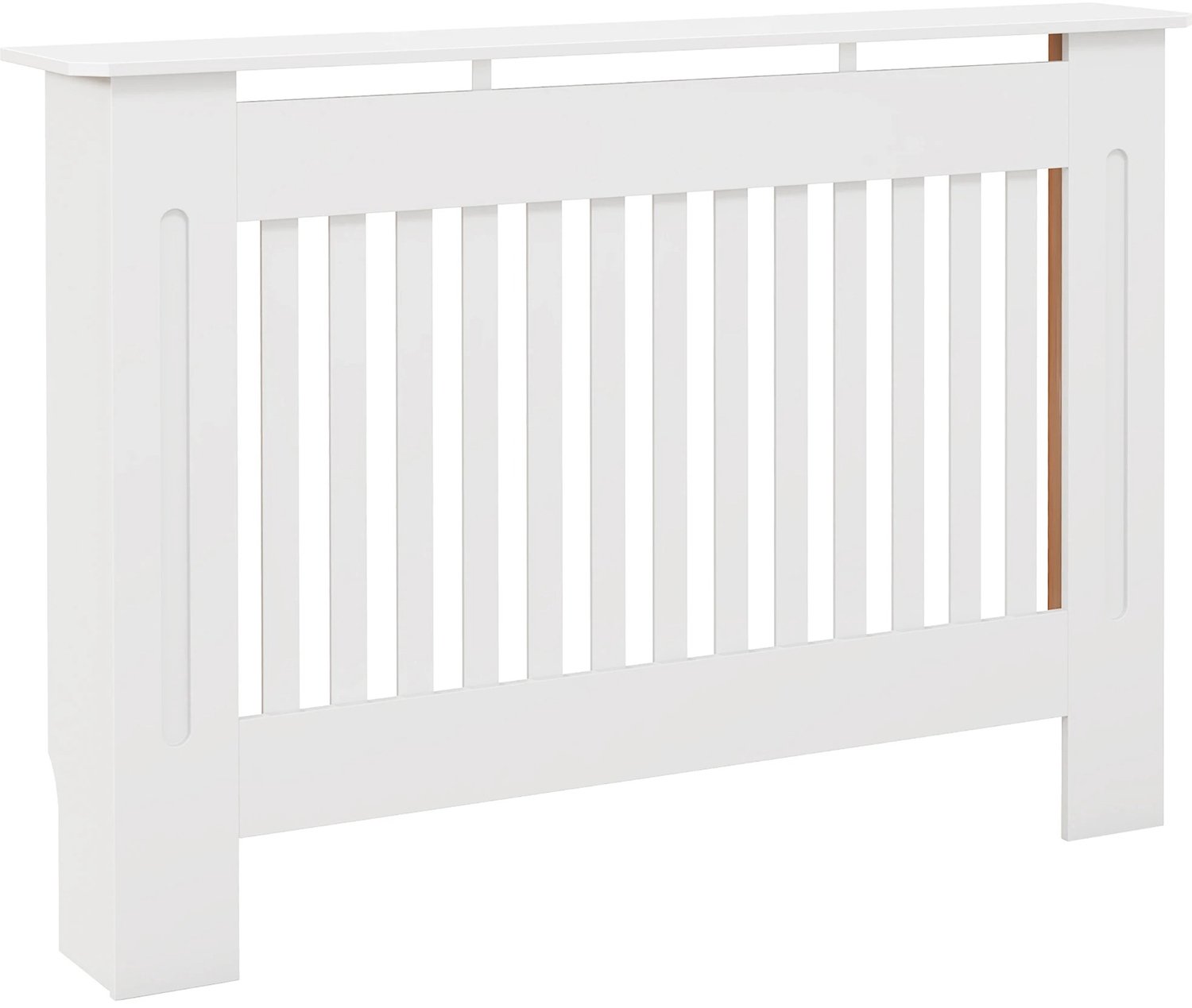 Nyoz radiatorkap - Radiatorombouw - Radiatoromkasting - 112 x 19 x 81 cm - MDF - Met bovenplank - Lamellen - Modern design - Wit