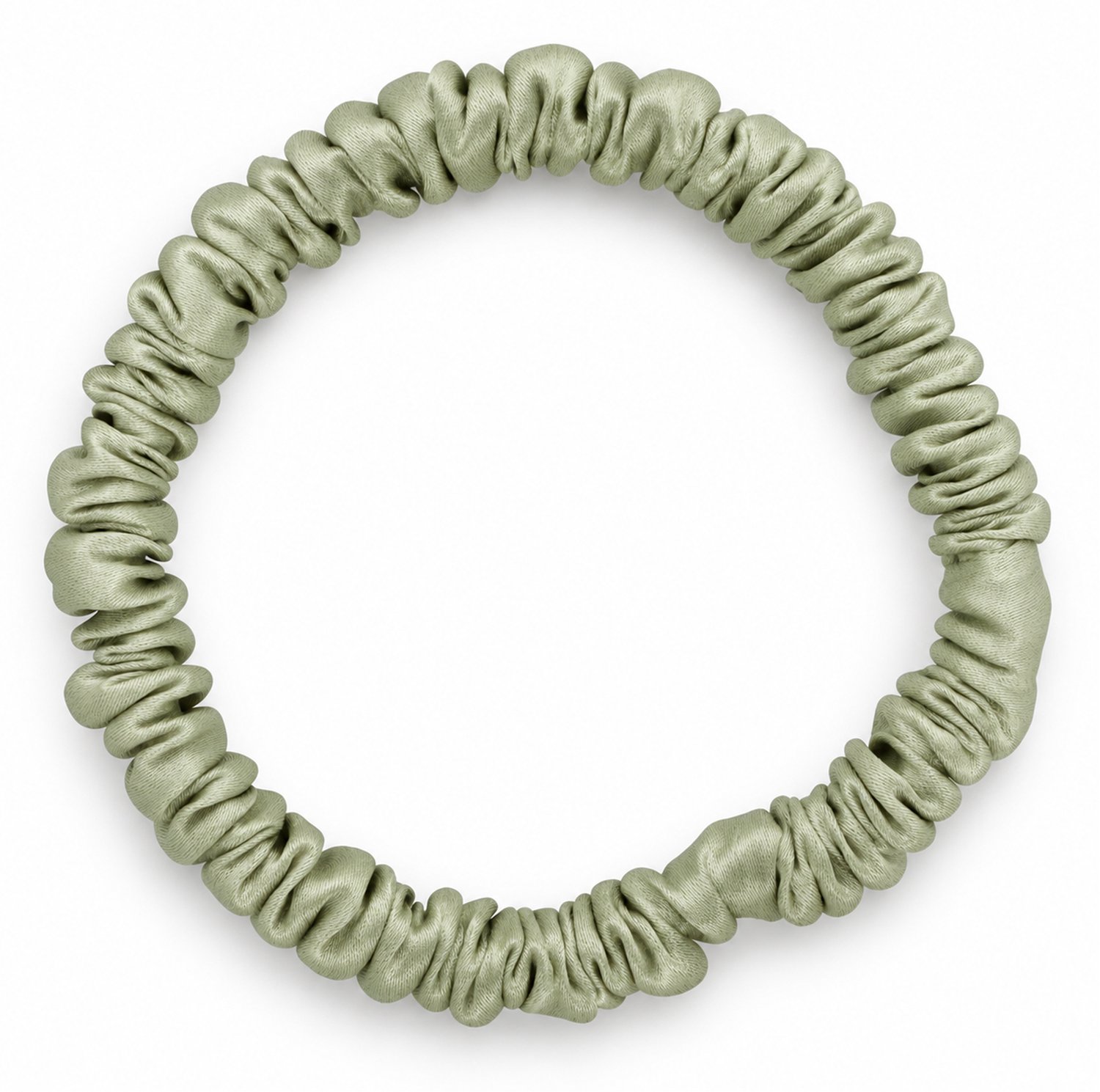 Lajetti - 100% Zijden Haarelastiek Saliegroen - Silk Skinny Zijde Scrunchie Moerbei