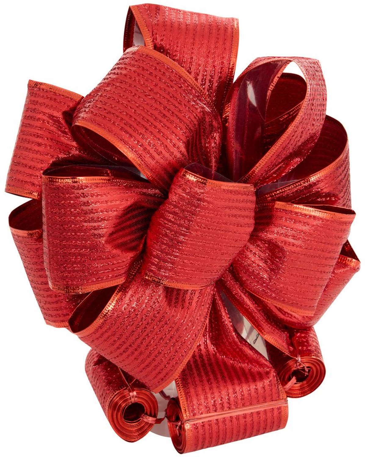 Feeric lights & Christmas Kerstboomversiering met rode stoffen strik, 21 x 180 cm Rouge