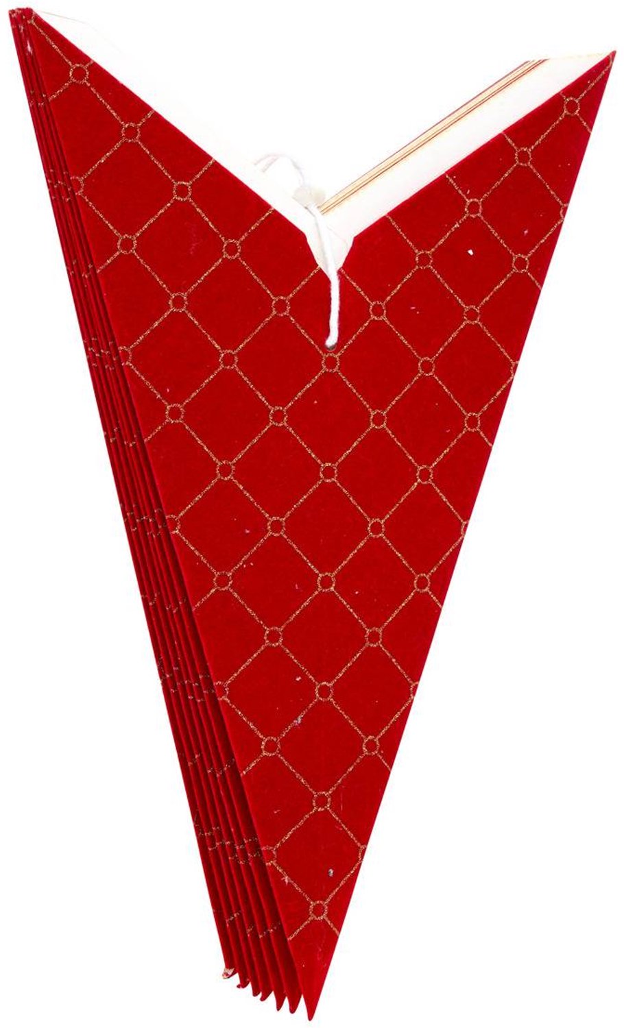 Feeric lights & Christmas Stervormige dennenboomversiering van rood en groen papier, 42 cm Rouge